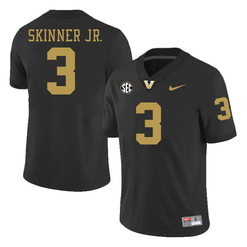 Quincy Skinner Jr. Jersey,Vanderbilt Commodores #3 Quincy Skinner Jr. Football Jersey,Uniforms-Black